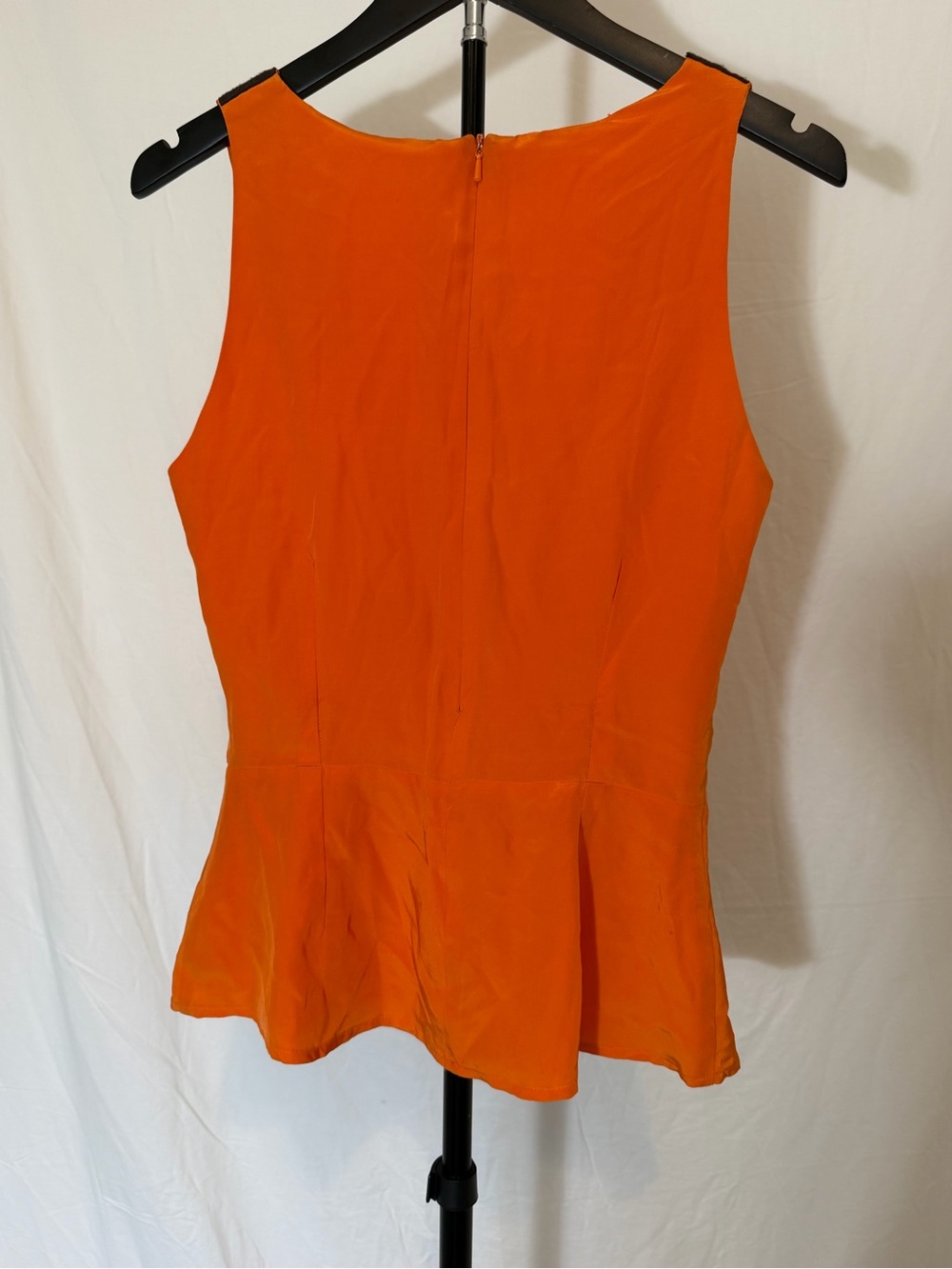 Eva Franco Orange Sleeveless Bow Accent Peplum Blouse Top Size 6 - Picture 11 of 11